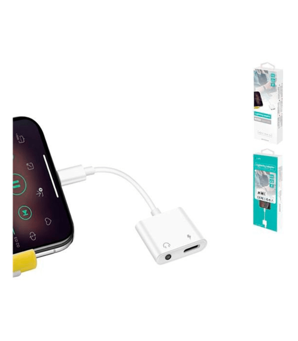 Cable de audio adaptador para Iphone Lightning Jack y cargador