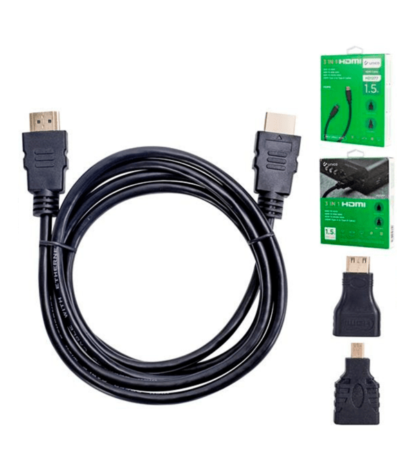 Cable HDMI 3 en 1 con adaptador mini y micro HDMI